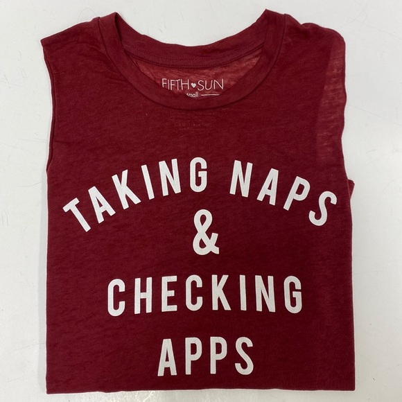 Fifth Sun Taking Naps & Checking Apps Womens Tank Top - Picture 1 of 4